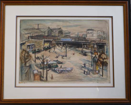 Julius Wolfgang Schülein (1881-1970) Gare Mont Parnasse 14 x 20in.